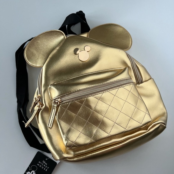 NWT Bioworld Disney Mickey Mouse Gold Mini Backpack main image 4